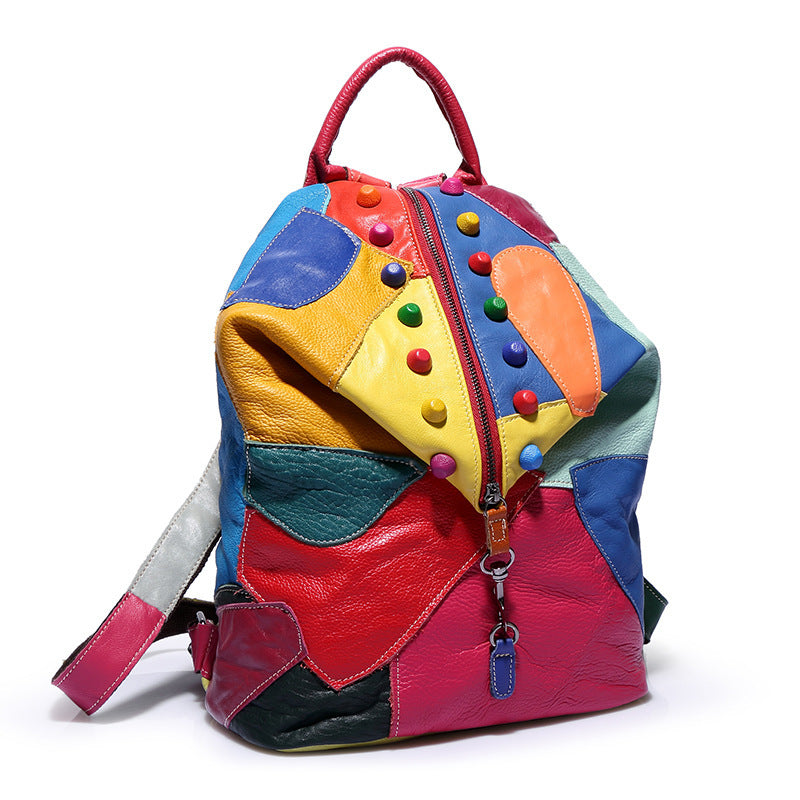 RoyaleEdge – Mochila de Cuero Genuino con Costuras de Impacto para la Mujer que Lidera con Estilo