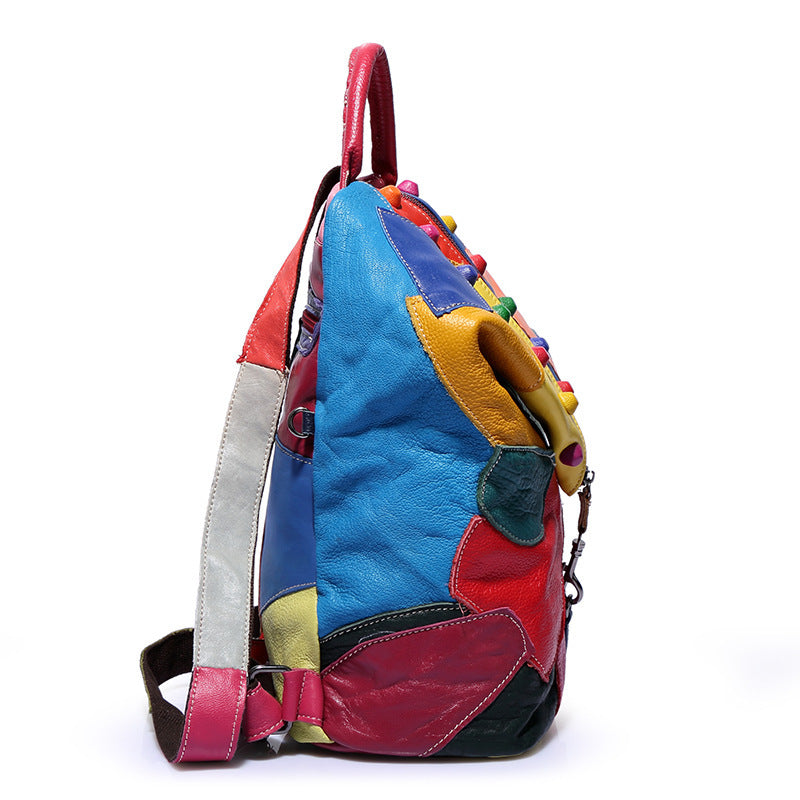 RoyaleEdge – Mochila de Cuero Genuino con Costuras de Impacto para la Mujer que Lidera con Estilo