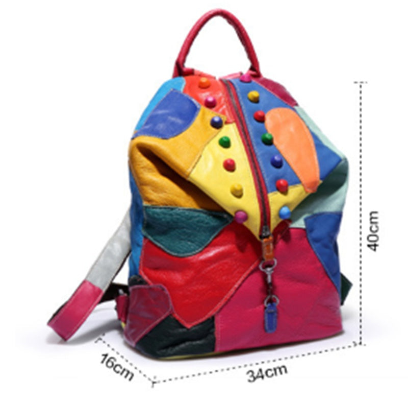 RoyaleEdge – Mochila de Cuero Genuino con Costuras de Impacto para la Mujer que Lidera con Estilo