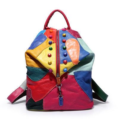 RoyaleEdge – Mochila de Cuero Genuino con Costuras de Impacto para la Mujer que Lidera con Estilo