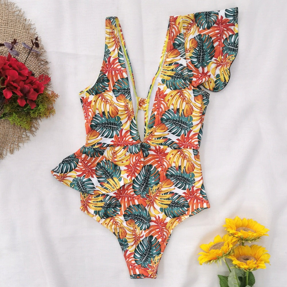 Blossom Elegance Backless Swimsuit