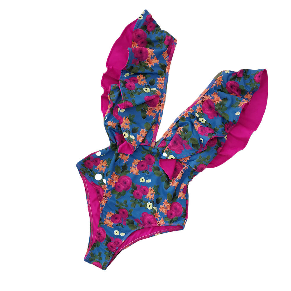 Blossom Elegance Backless Swimsuit