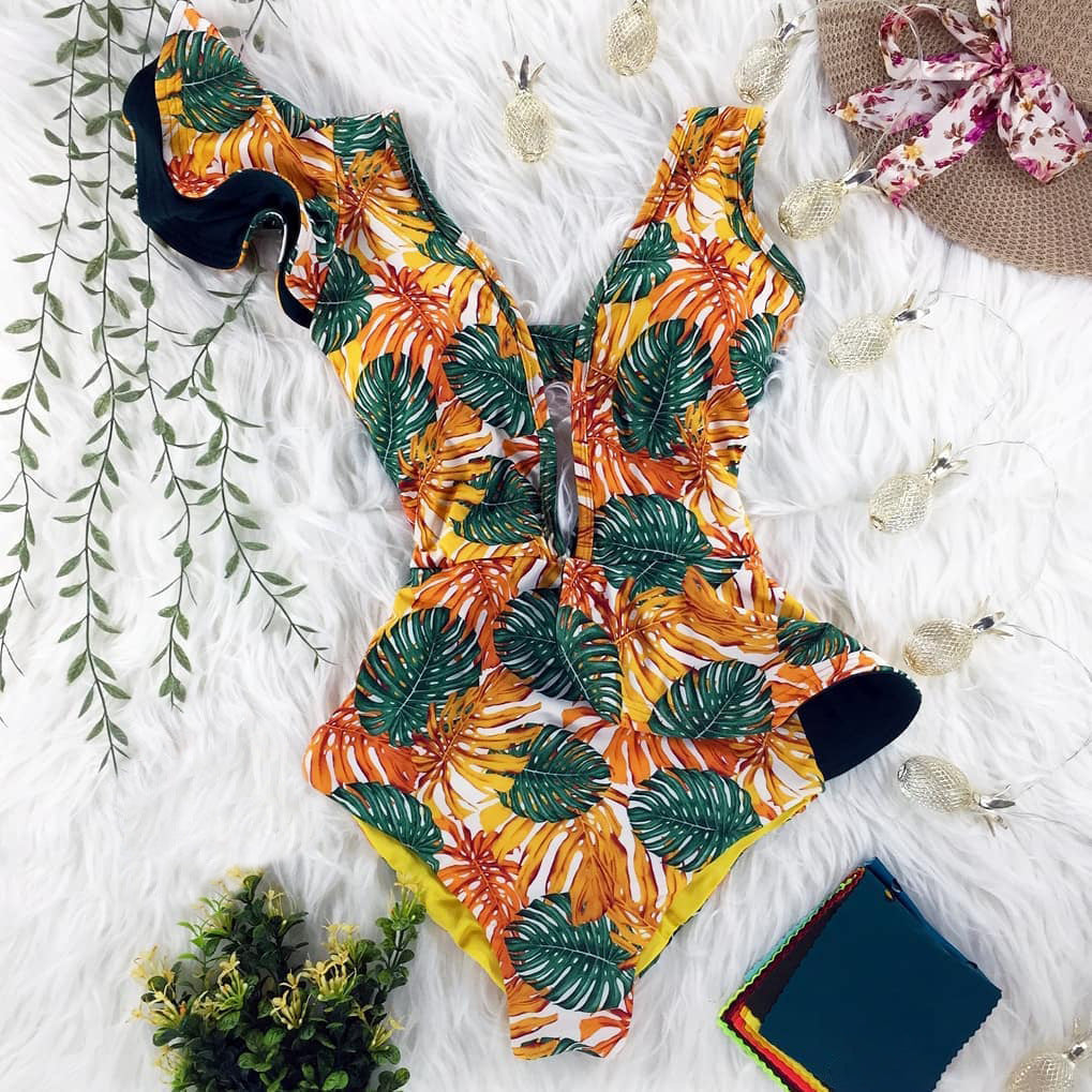 Blossom Elegance Backless Swimsuit