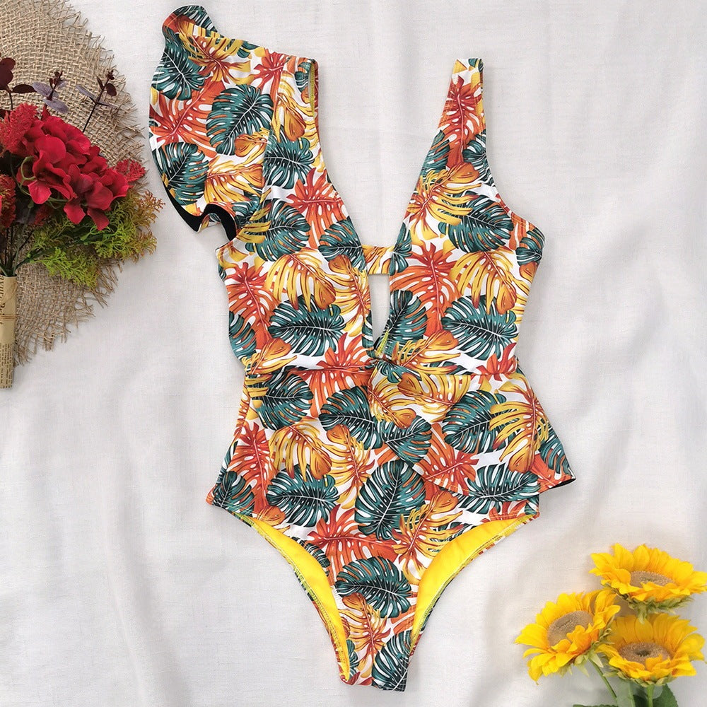 Blossom Elegance Backless Swimsuit
