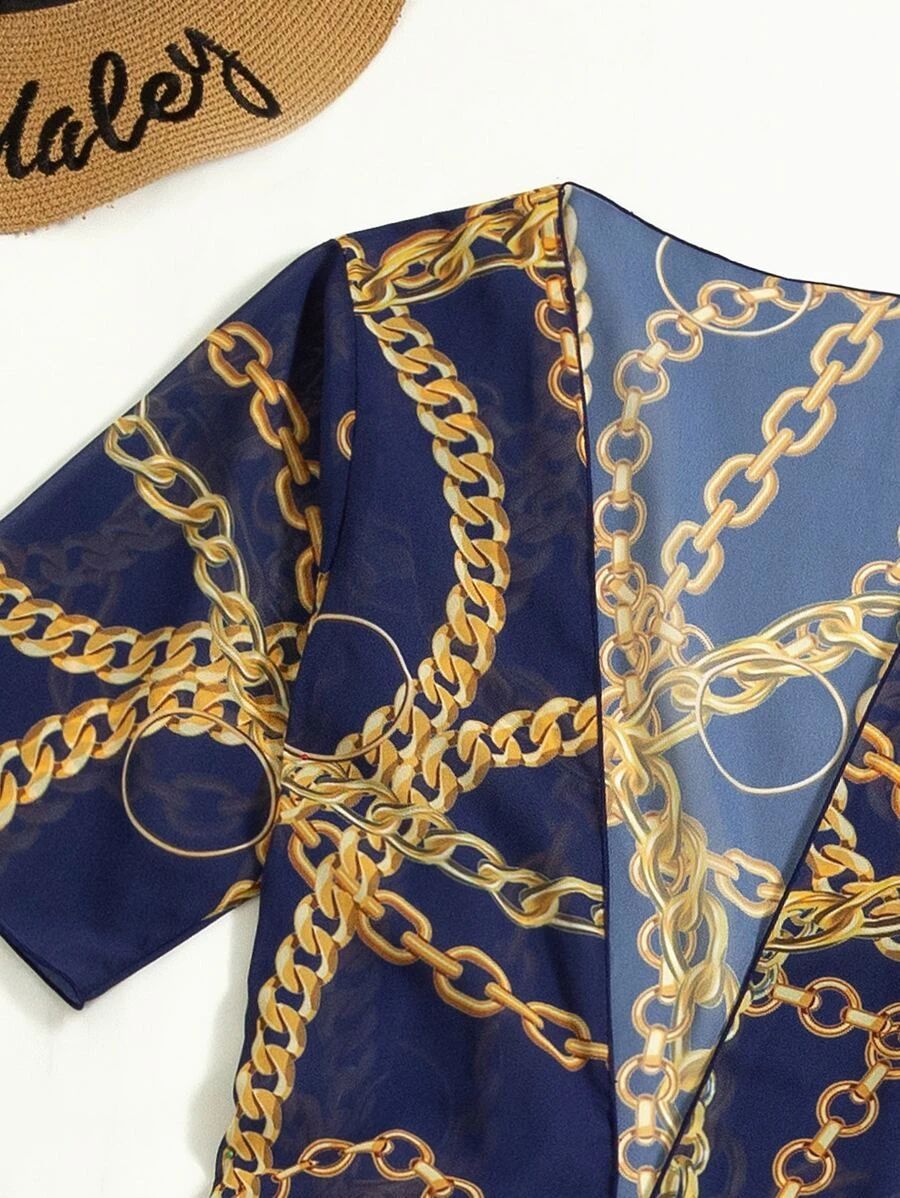 Luxe Links Chain-Print Triangle Bikini