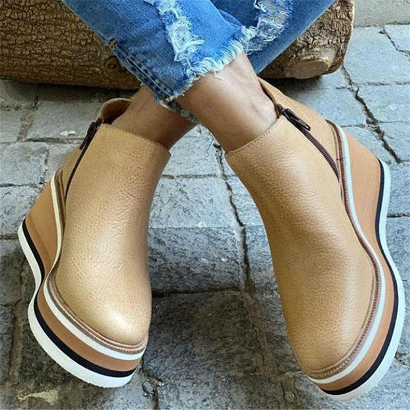 SleekStride Wedge Boots