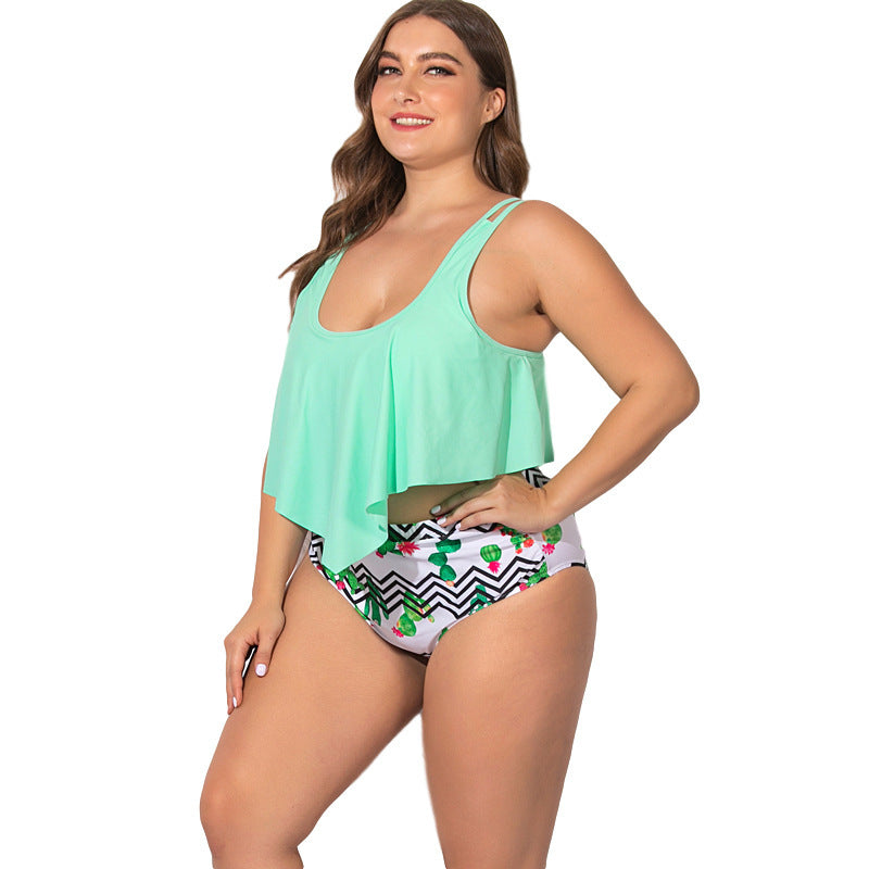 Blossom Elegance Plus-Size Backless Swimsuit