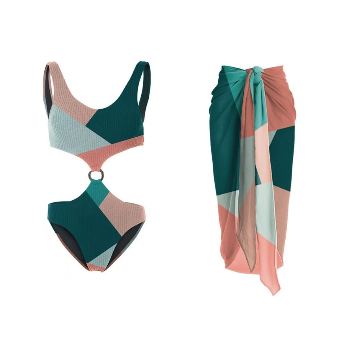Enchanted Waves Contrast Bikini Set