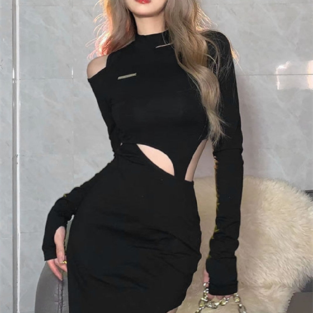 LunaVibe – Vestido Hollow de Manga Larga para la Mujer que Seduce con Elegancia