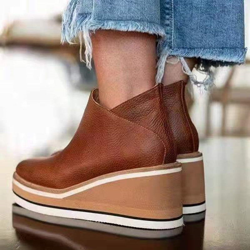 SleekStride Wedge Boots
