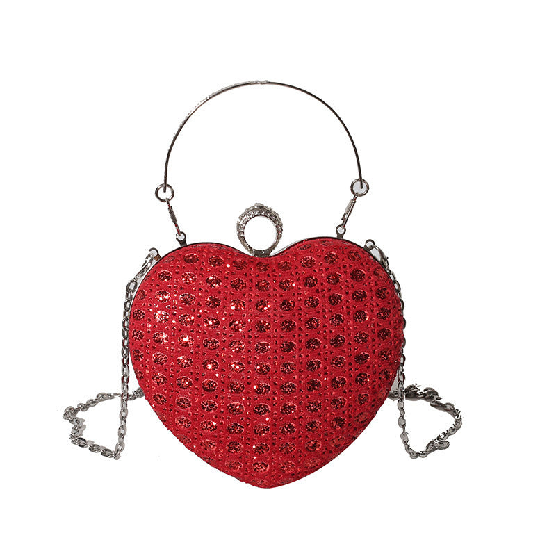 Heart Charm Chain Messenger Bag