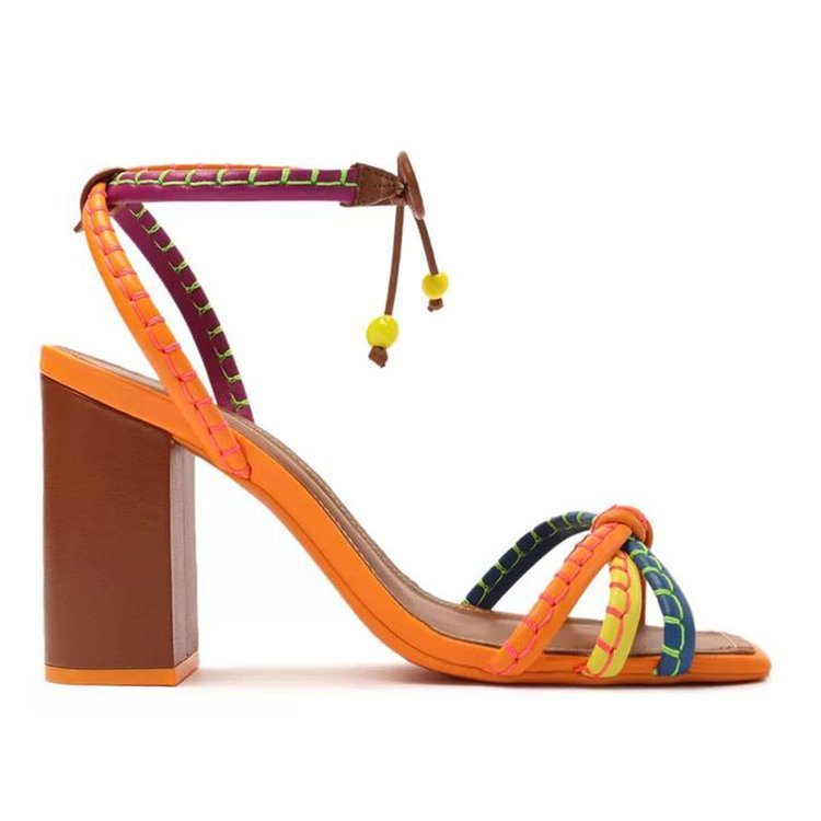 RomanGlam Colorful Heel Sandals