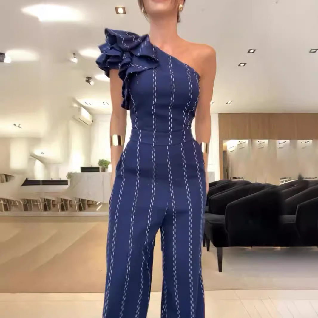 BoldAura Striped Jumpsuit